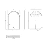 LED Archie 900(H)x600(W) Gold Metal Frame Tuffi Mirror