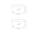 Bondi 900x460x18 Natural Carrara Marble Top - angled product view