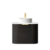 Bondi 600mm Black Oak Wall Hung Curve Vanity (12TH & NTH Only)