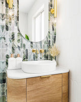 Bondi 600mm Natural Oak Wall Hung Curve Vanity (12TH & NTH Only)