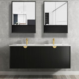 Marlo 600x800 Matte Black Shaving Cabinet - side profile view