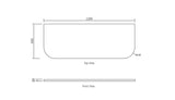 Bondi 1200x460x20 Solid Surface Cloudy Carrara Top No Hole