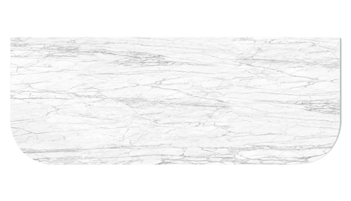Bondi 1200x460x18 Natural Carrara Marble Top No Hole - front view