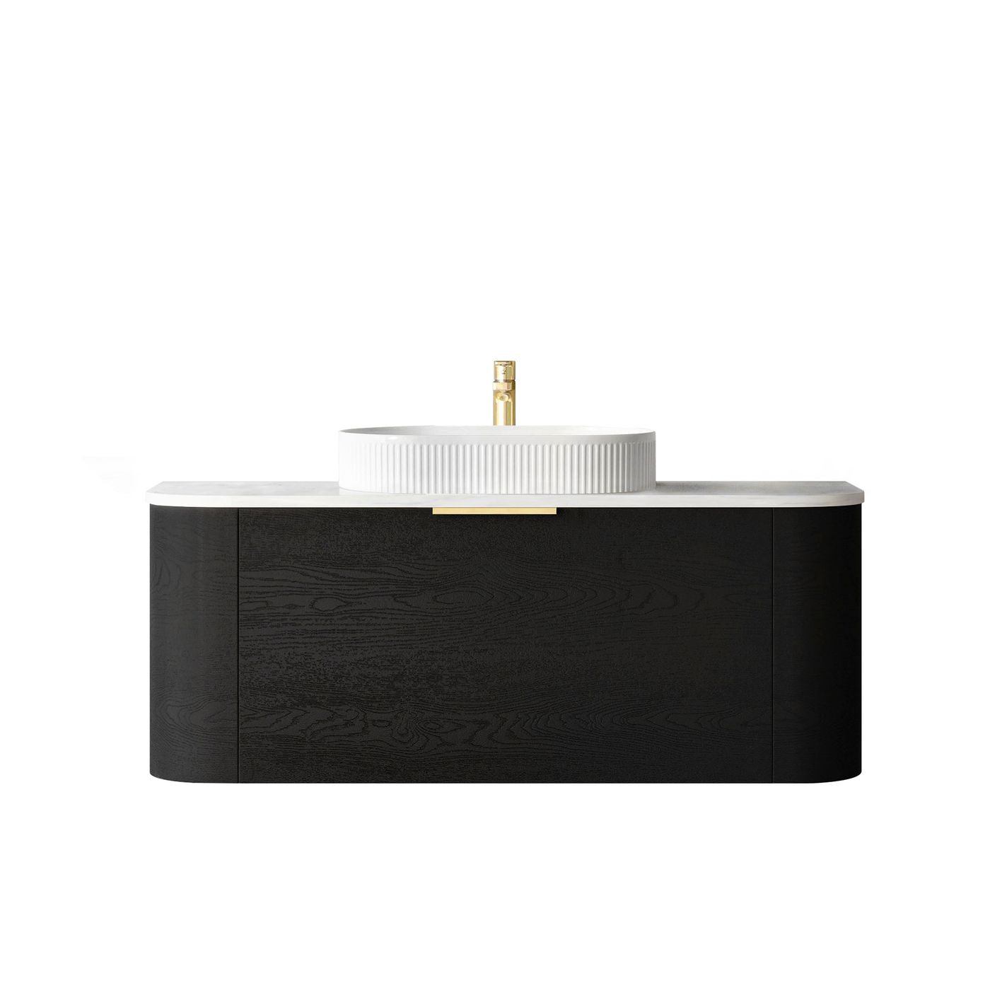 Bondi 1200mm Black Oak Wall Hung Curve Vanity