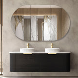 Bondi 1500mm Black Oak Wall Hung Curve Vanity - side profile view (12 of 19)