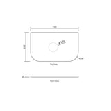 Bondi 750mm Black Oak Wall Hung Curve Vanity (12TH & NTH Only)