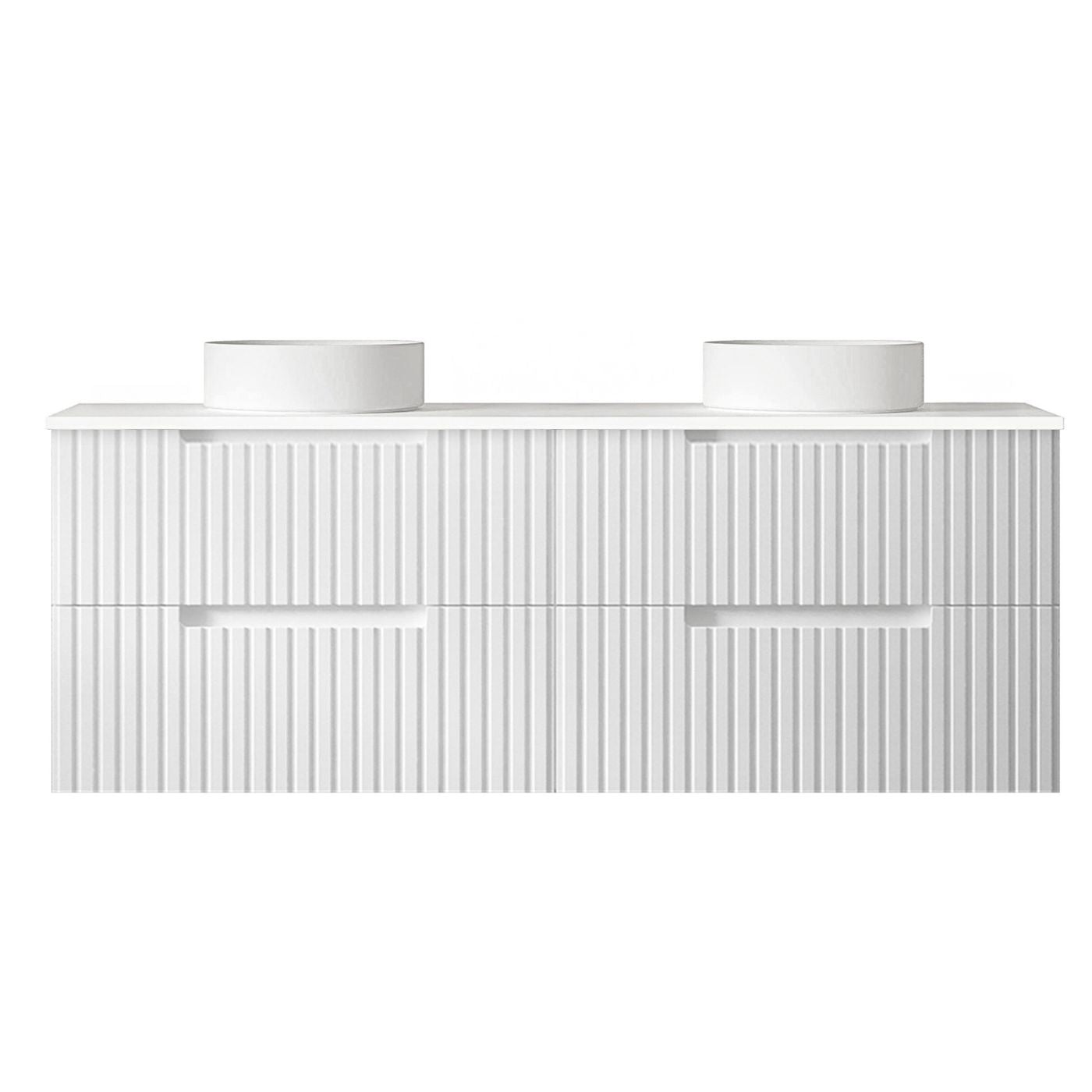 Noosa Fluted 1500mm Satin White Wall Hung Vanity