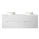 Noosa Fluted 1500mm Satin White Wall Hung Vanity