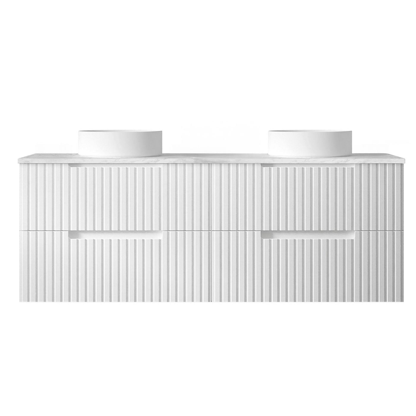 Noosa Fluted 1500mm Satin White Wall Hung Vanity