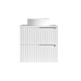 Noosa Fluted 600mm Satin White Wall Hung Vanity