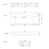 Moonlight 1200mm Solid Surface Top