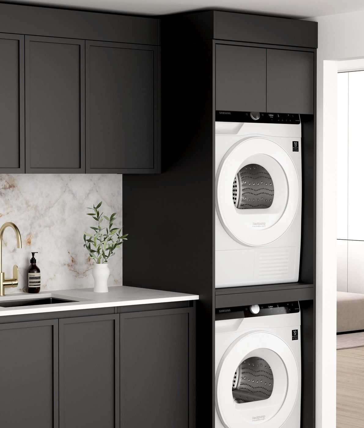 Hampshire Black Laundry Kit 1715x600x2100