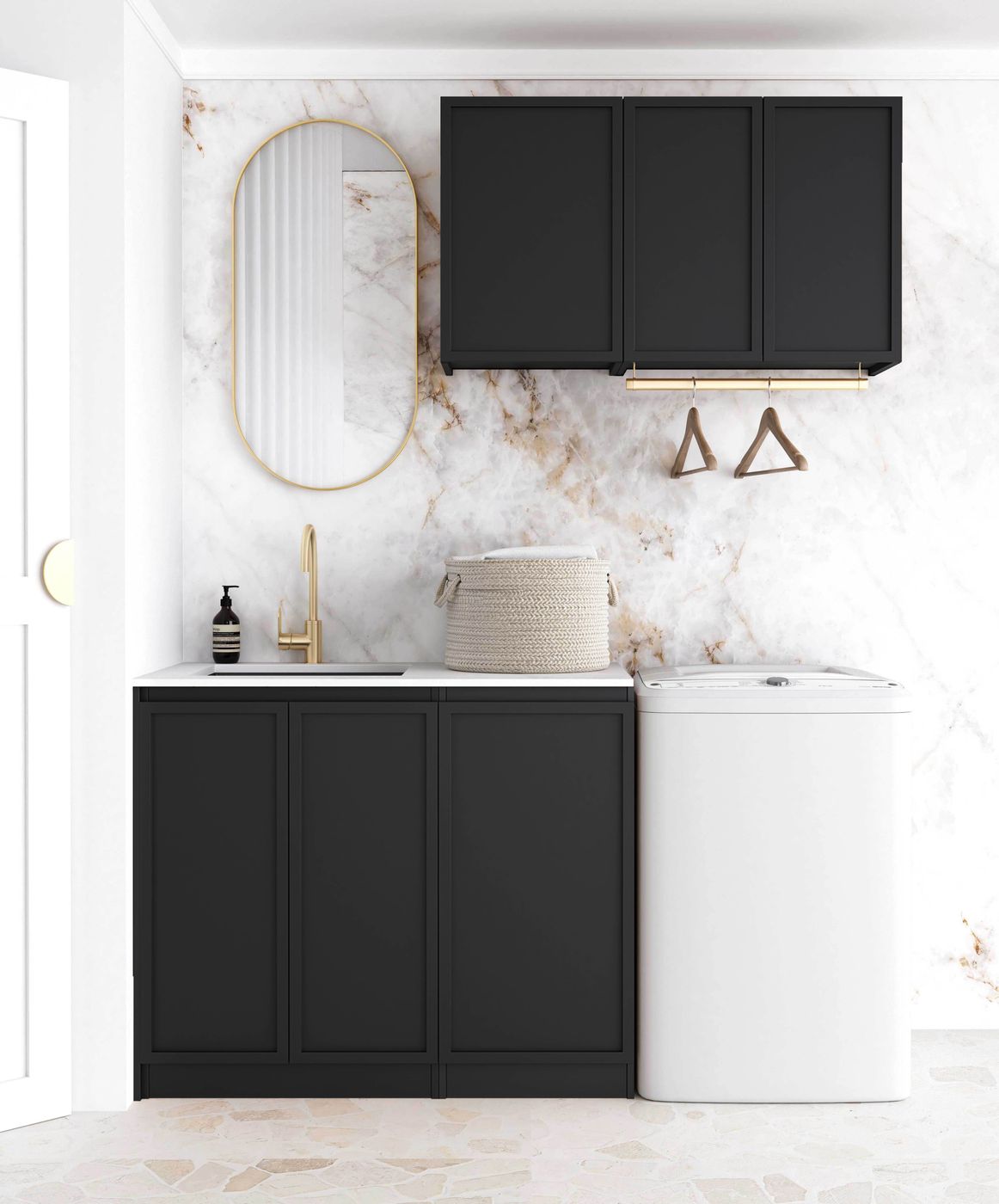Hampshire Black Laundry Kit 1715x600x2100