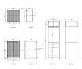 Noosa Fluted White Laundry Kit 1960x600x2100 - rear mounting detail