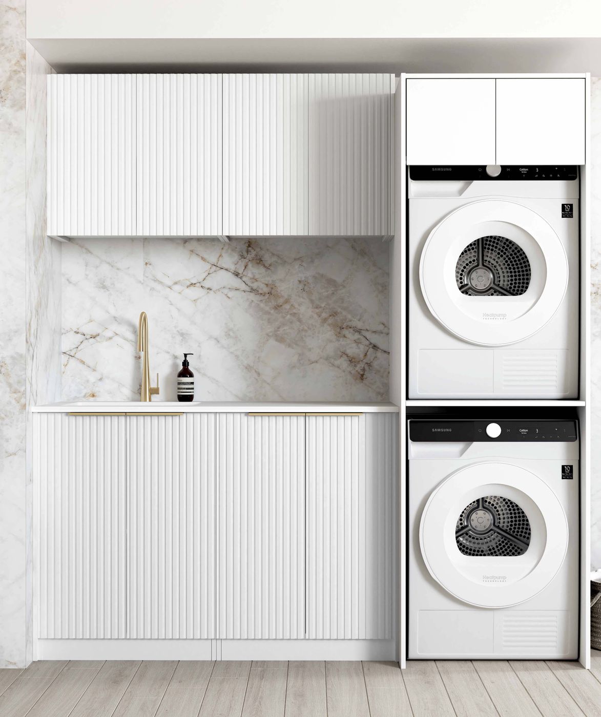 Noosa Fluted White Laundry Kit 1960x600x2100