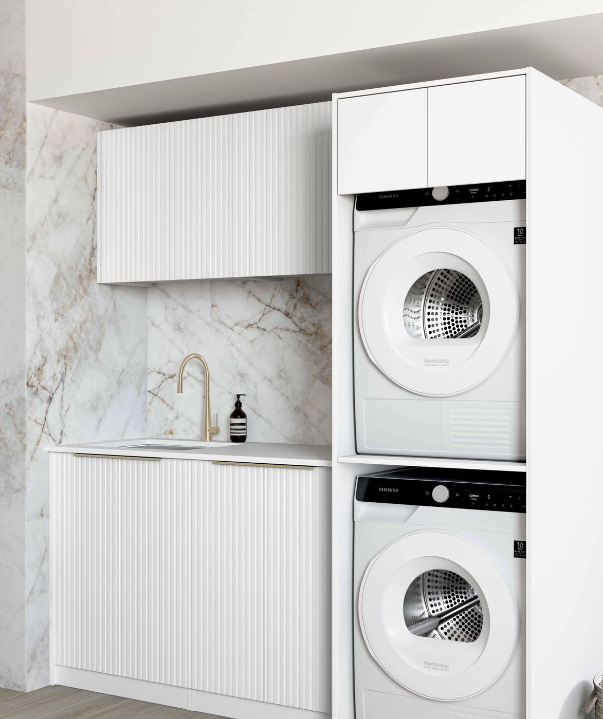 Noosa Fluted White Laundry Kit 1960x600x2100