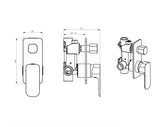 Oskar Shower Mixer With Diverter Brushed Nickel