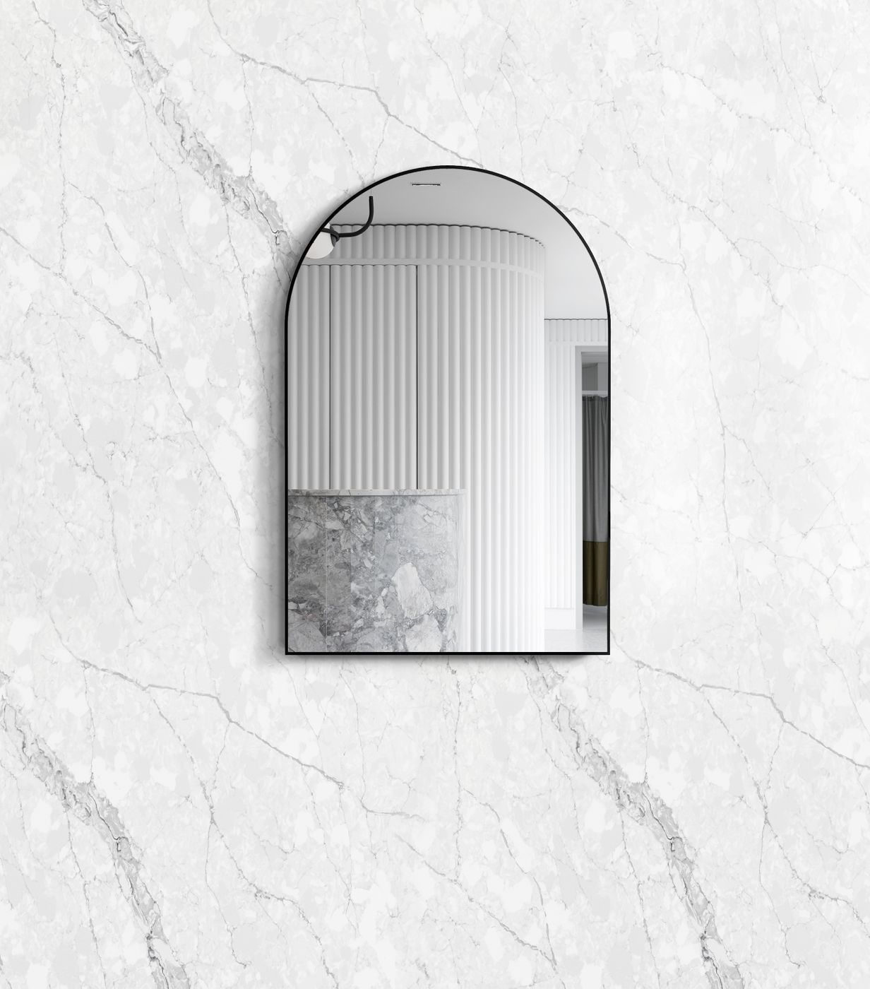 Archie 900(H)x600(W) Black Metal Framed Tuffi Mirror