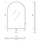 Archie 900(H)x600(W) Black Metal Framed Tuffi Mirror - angled product view