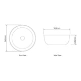Bronte Round 360x360x130 Matte White Basin