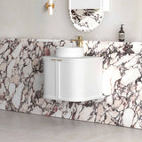 Hampshire 600mm Satin White Wall Hung Curve Vanity