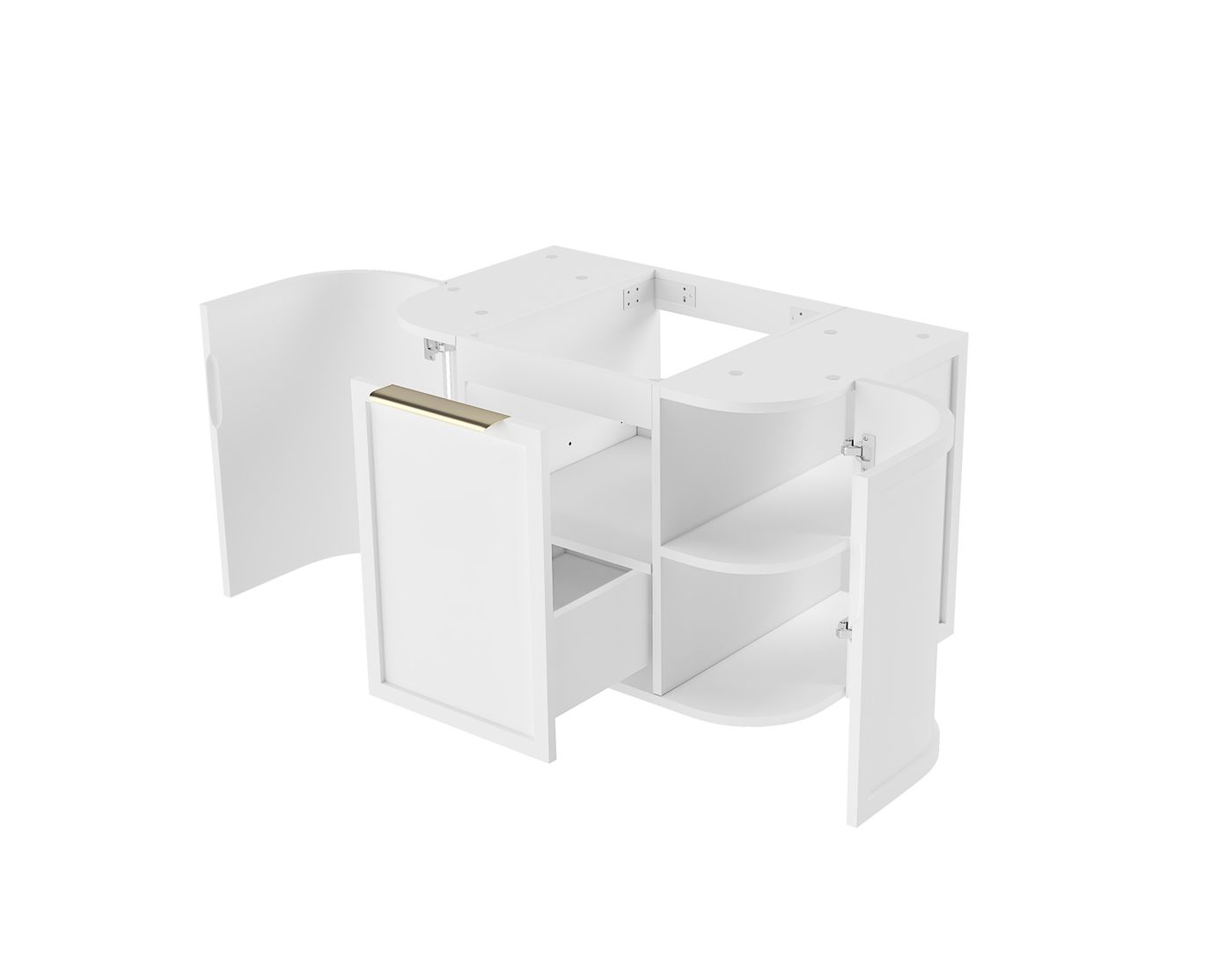 Hampshire 750mm Satin White Wall Hung Curve Vanity (12TH & NTH Only)