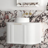 Hampshire 750mm Satin White Wall Hung Curve Vanity (12TH & NTH Only)