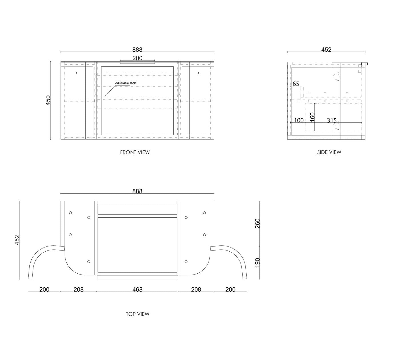 Hampshire 900mm Satin White Wall Hung Curve Vanity