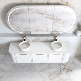 Hampshire 1800mm Satin White Wall Hung Curve Vanity