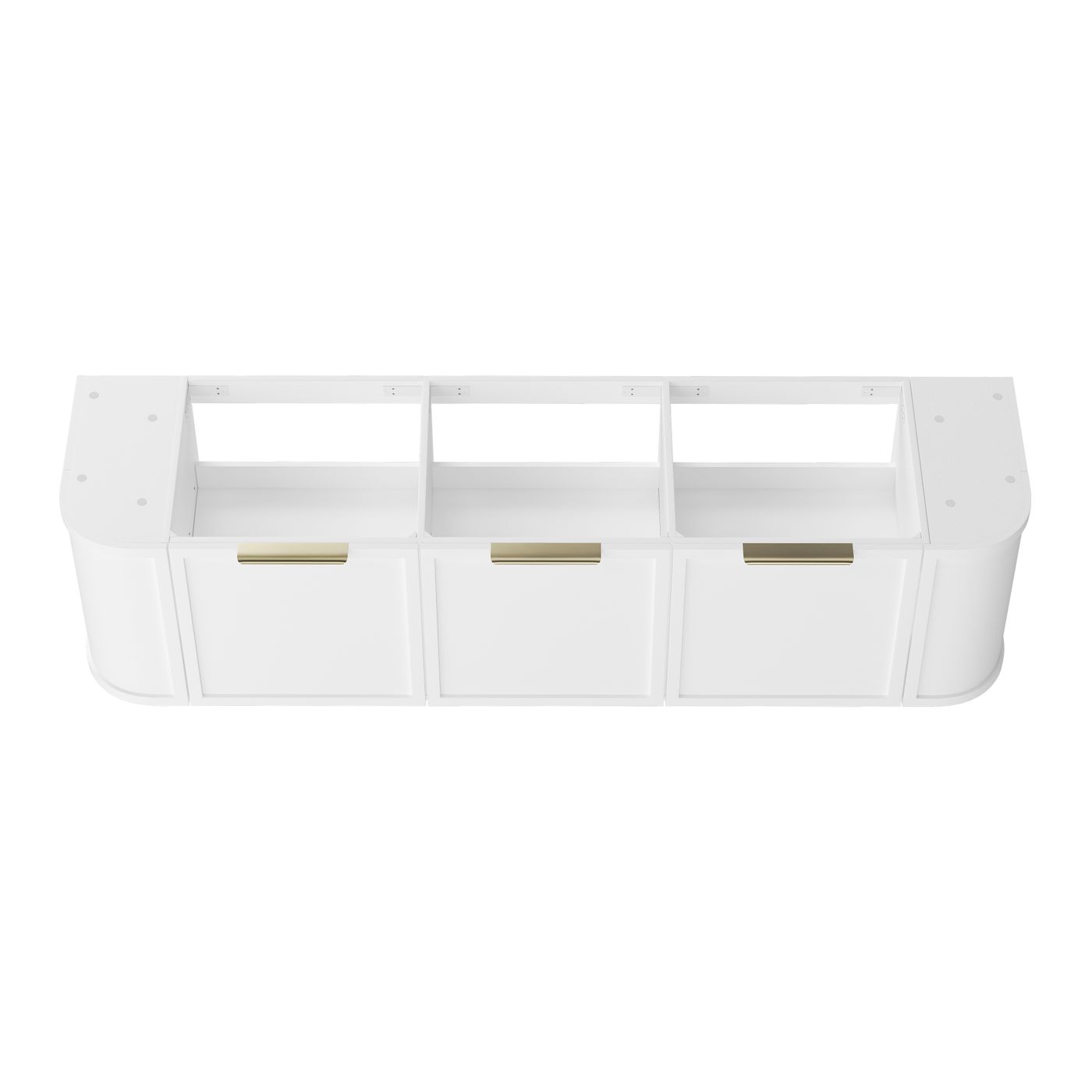 Hampshire 1800mm Satin White Wall Hung Curve Vanity