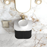 Hampshire 600mm Satin Black Wall Hung Curve Vanity