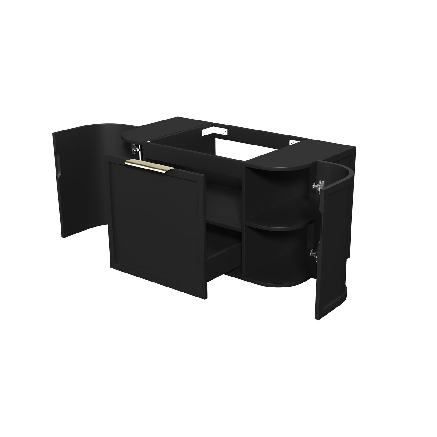 Hampshire 900mm Satin Black Wall Hung Curve Vanity