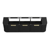 Hampshire 1800mm Satin Black Wall Hung Curve Vanity