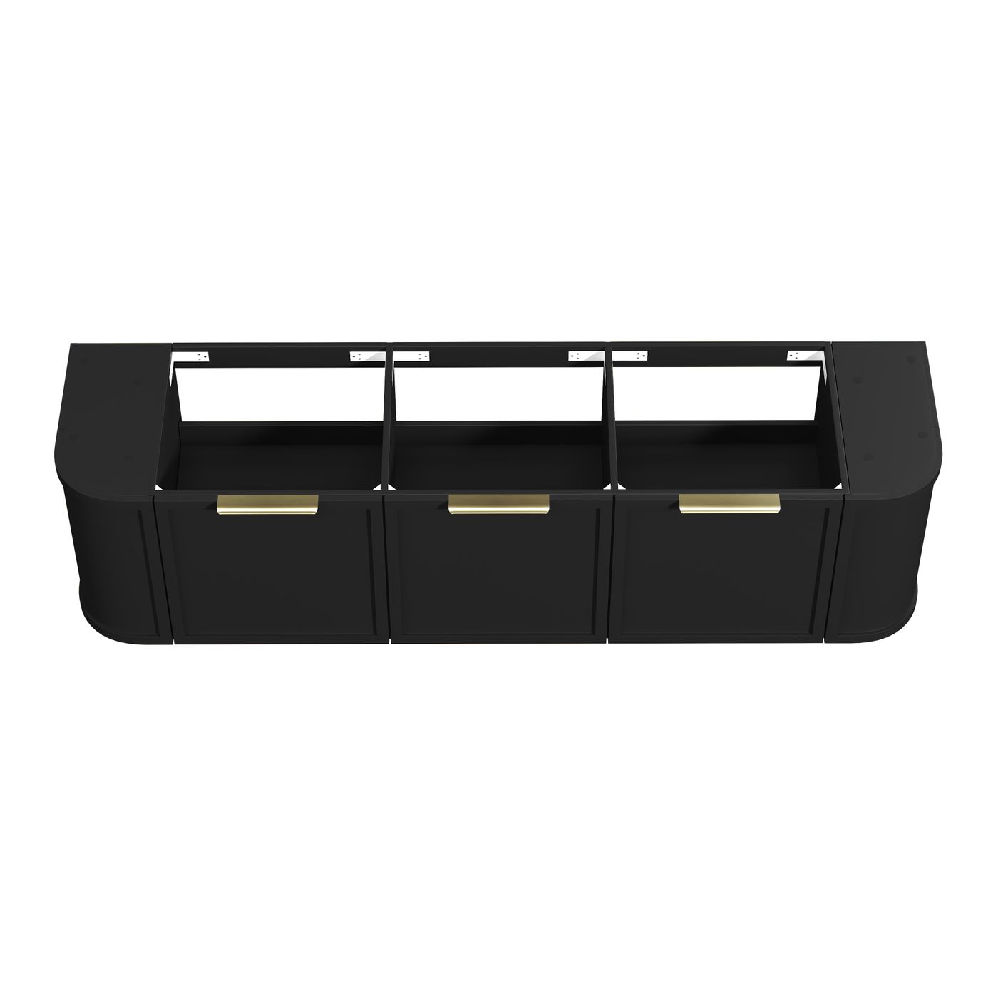 Hampshire 1800mm Satin Black Wall Hung Curve Vanity