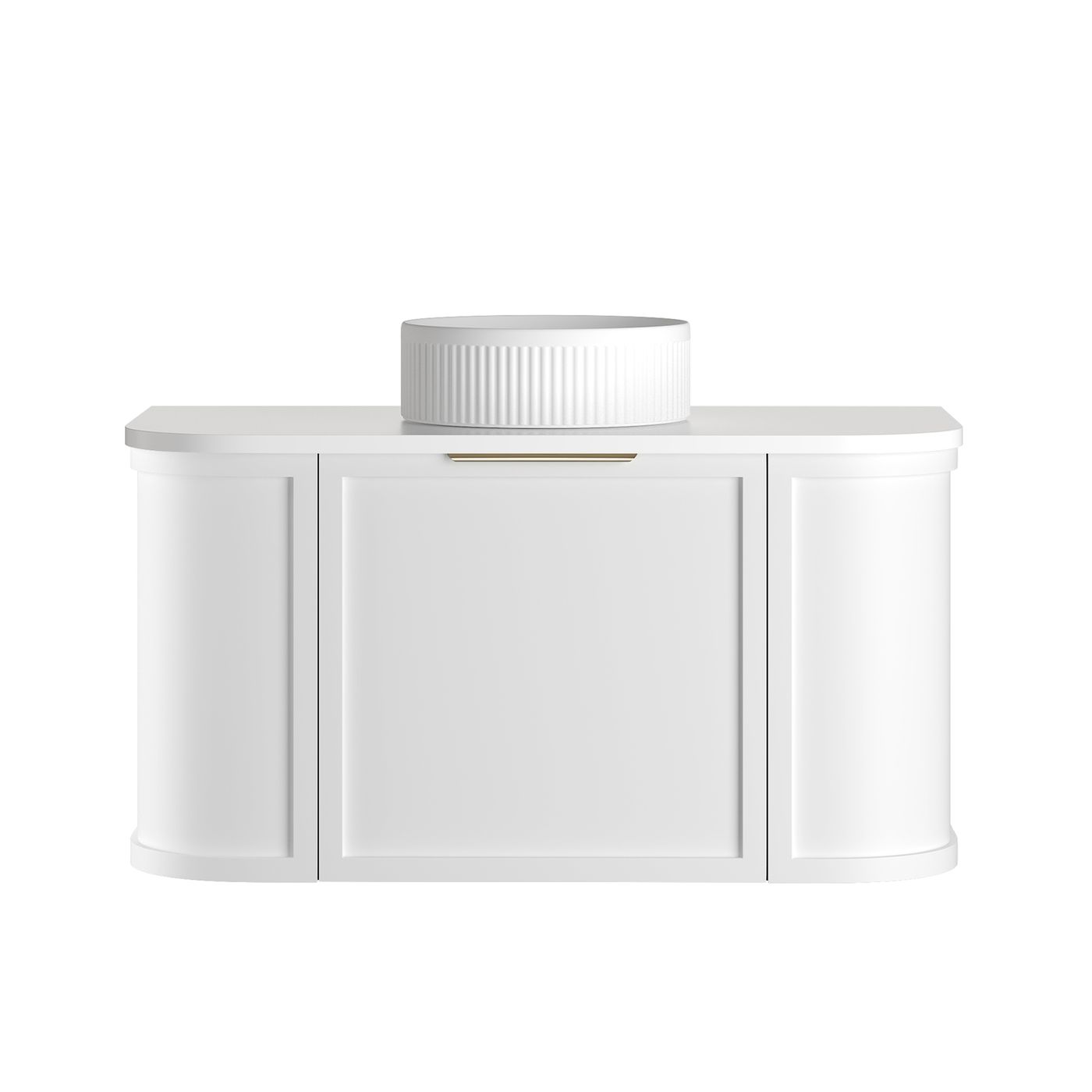 Hampshire 900mm Satin White Wall Hung Curve Vanity
