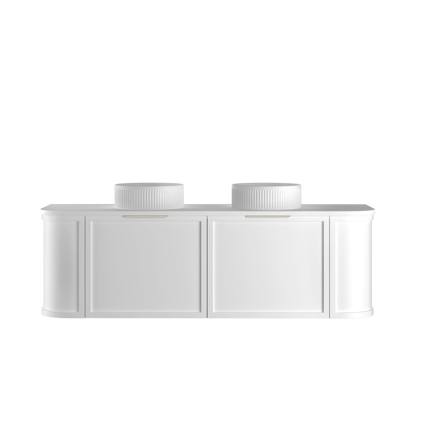 Hampshire 1500mm Satin White Wall Hung Curve Vanity