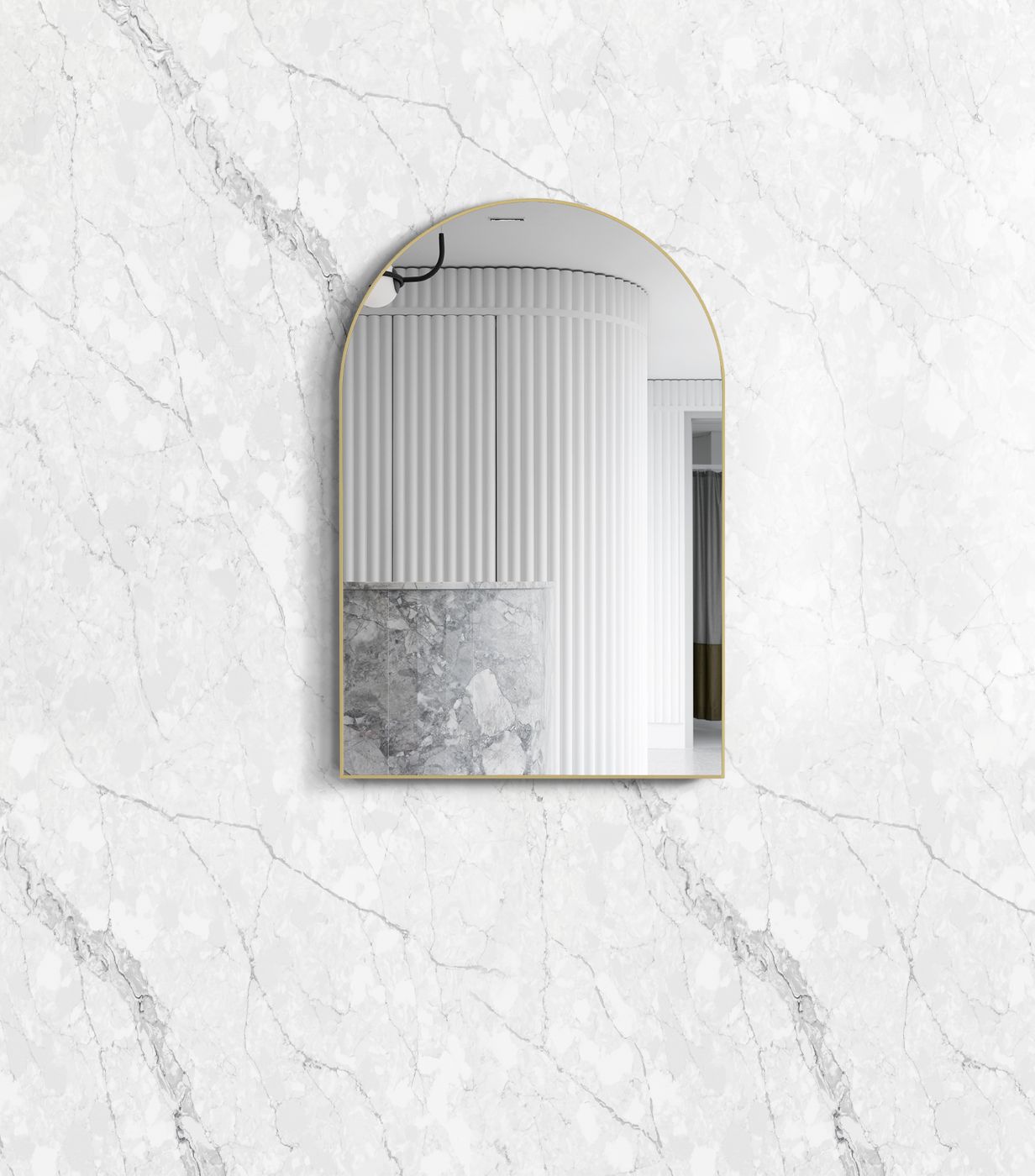Archie 900(H)x600(W) Gold Metal Framed Tuffi Mirror