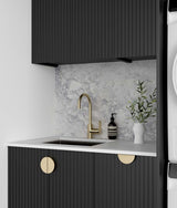 Marlo Fluted Black Laundry Kit 1715x600x2100