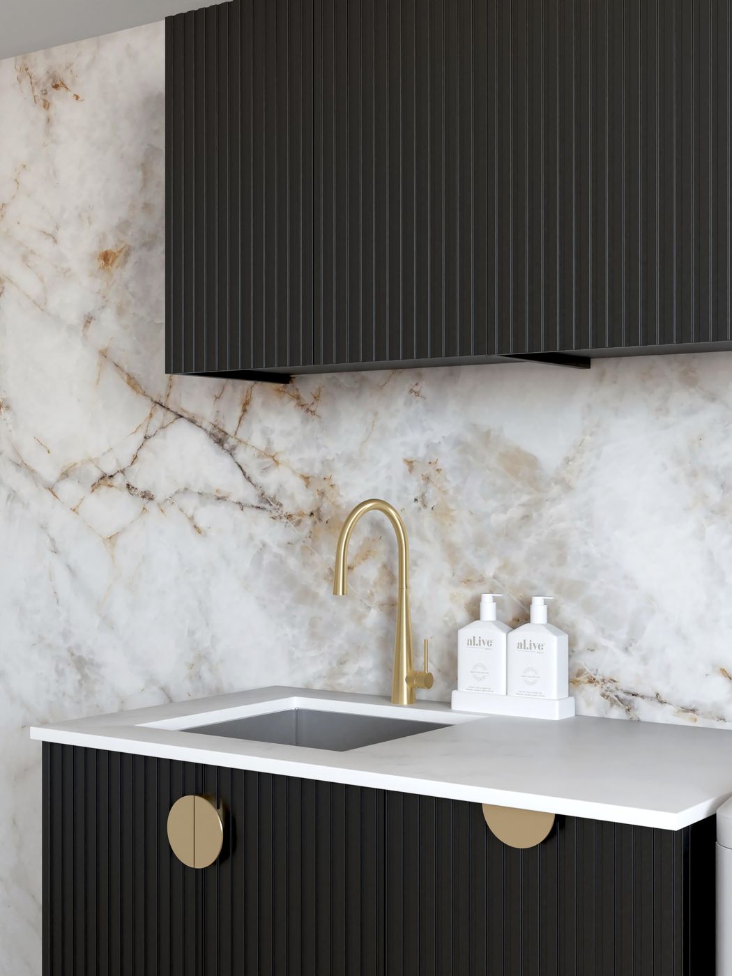 Marlo Black Laundry Kit 1715x600x2100
