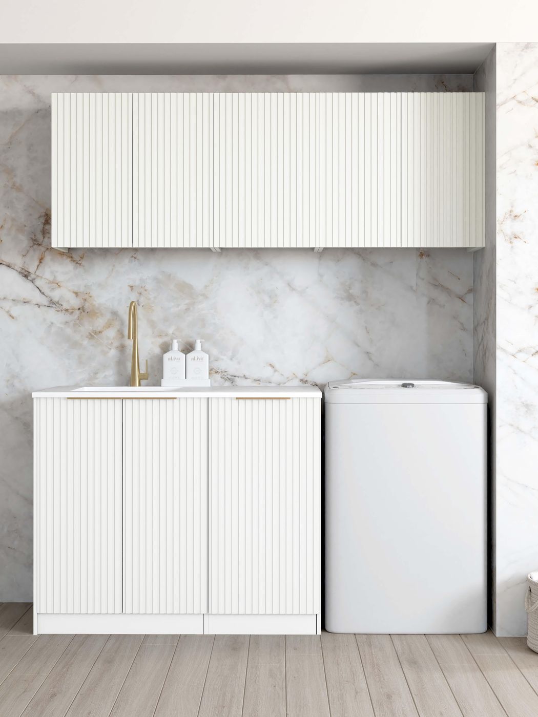 Noosa Fluted White Laundry Kit 1715x600x2100