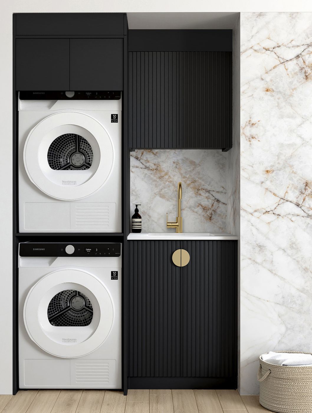Marlo Black Laundry Kit 1305x600x2100