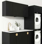 Marlo Fluted Black Laundry Kit 1960x600x2100