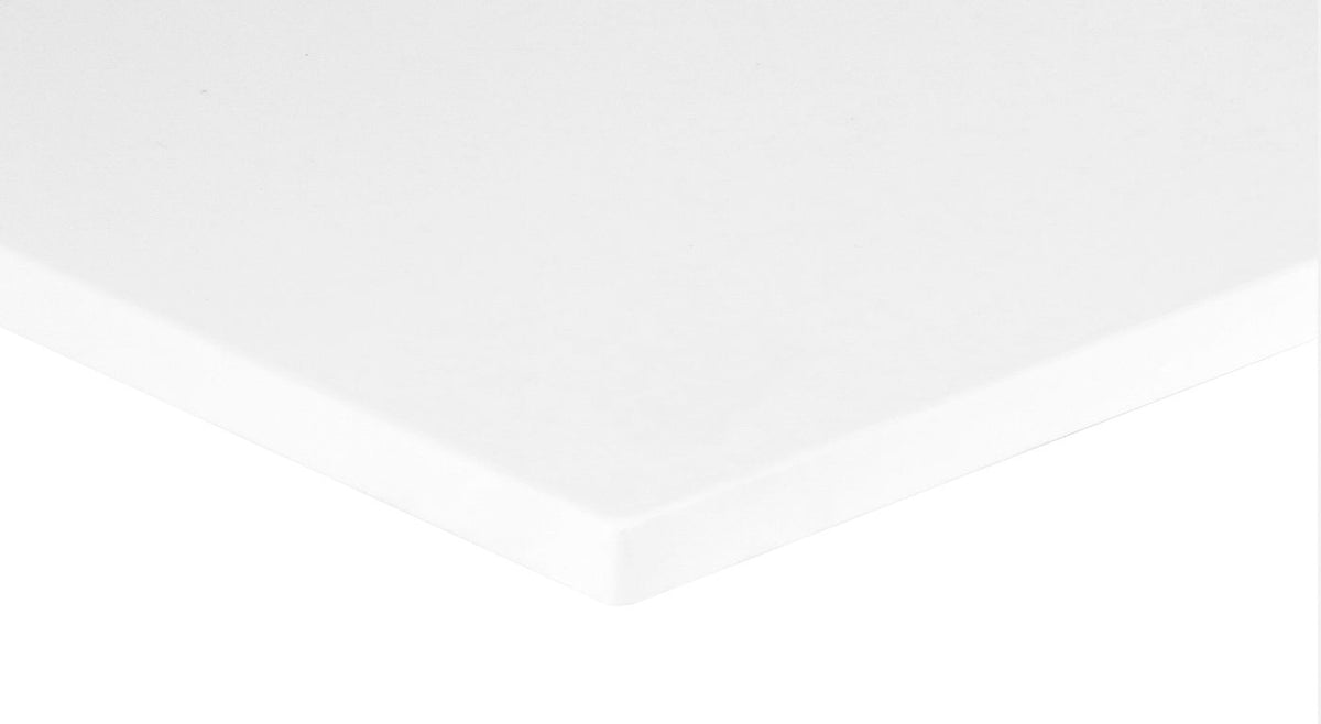Solid Surface 1200x465x20 Matte White Top Double Bowl - angled product view