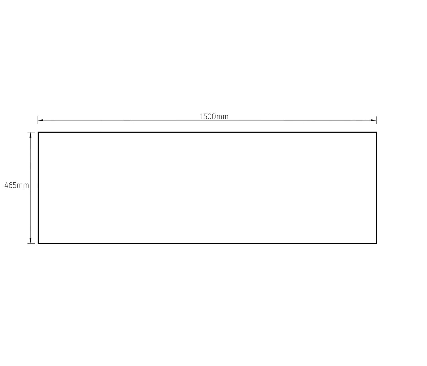 Solid Surface 1500x465x20 Matte White Top No Hole