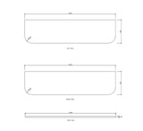 Bondi 1800x460x20 Solid Surface Matte White Top No Hole