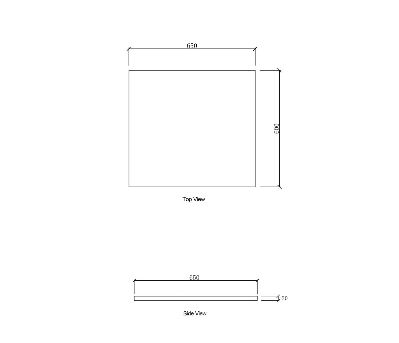 Laundry 650mm Solid Surface Matte White Top - No Hole