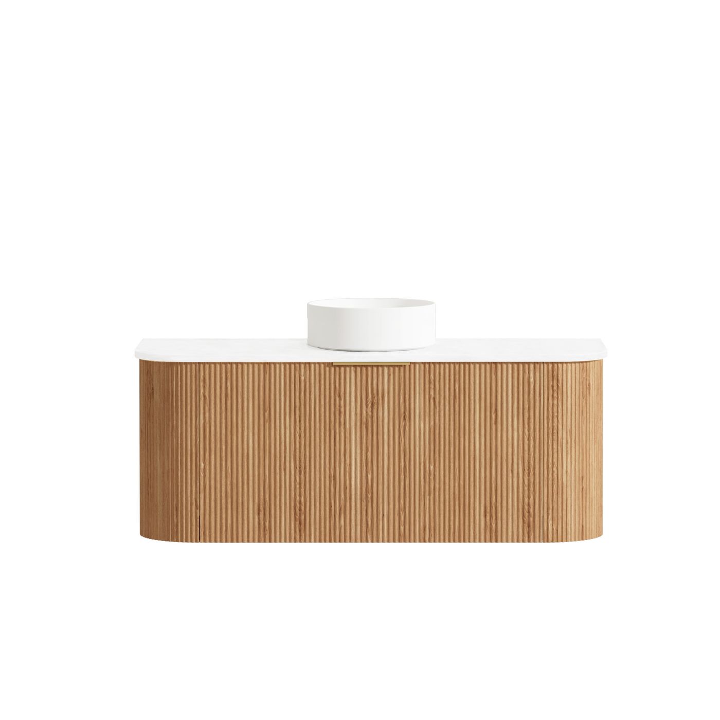 Bondi 1200mm Woodland Oak Fluted Curve Vanity