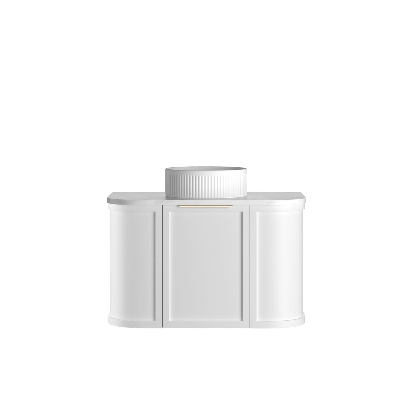 Hampshire 750mm Satin White Wall Hung Curve Vanity (12TH & NTH Only)