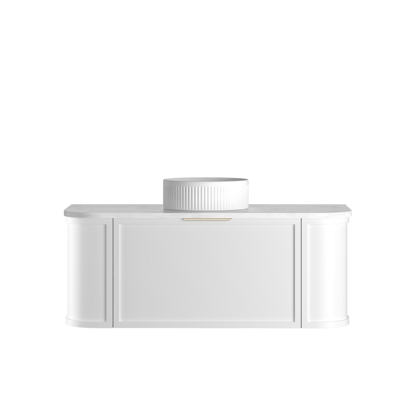 Hampshire 1200mm Satin White Wall Hung Curve Vanity