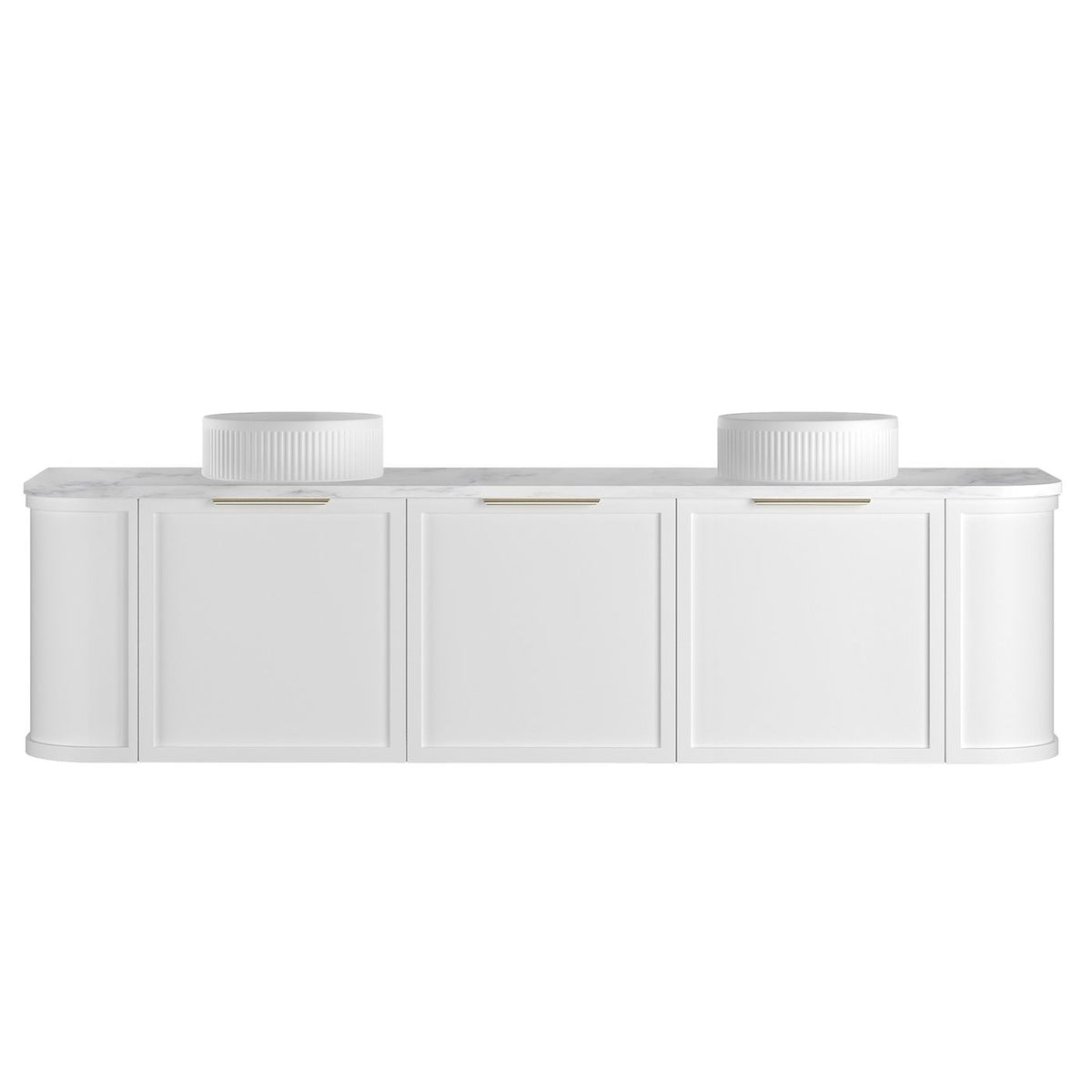 Hampshire 1800mm Satin White Wall Hung Curve Vanity - angled product view (10 of 18)